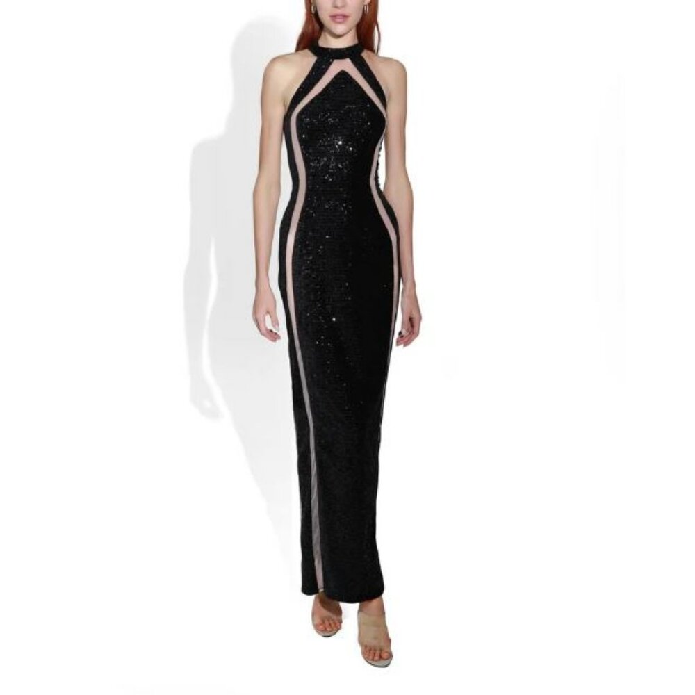 Sequin high neck Maxi Dress Small
